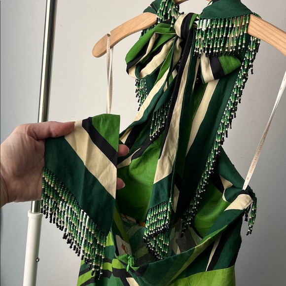 FARM RIO beaded TOUCAN TREE GREEN DRESS XL - Picture 9 of 13